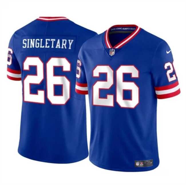 Men & Women & Youth New York Giants #26 Devin Singletary Royal Throwback Vapor Untouchable Limited Stitched Jersey